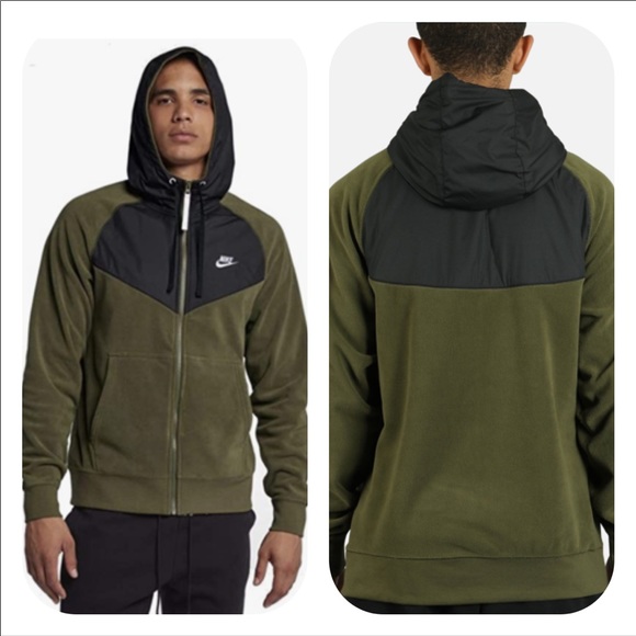 Nike Other - Nike Fleece Full Zip Hoodie Olive/Black
